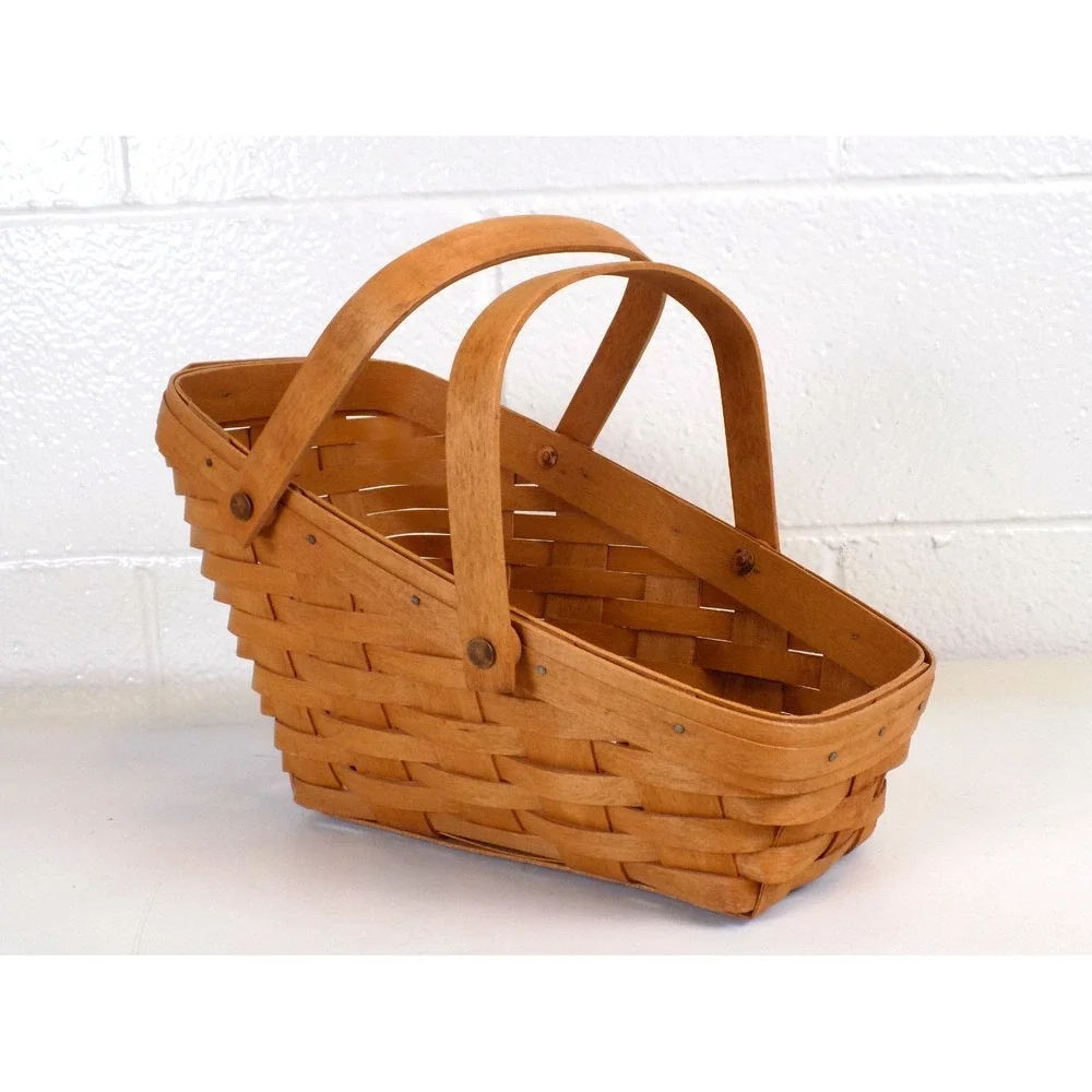 Medium Vegetable Sleigh Basket Double Handle 1990 Longaberger